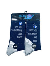 His/Hers Navy Blue Crew Socks: Men Size 10-13/Ladies 9-11 - £12.59 GBP