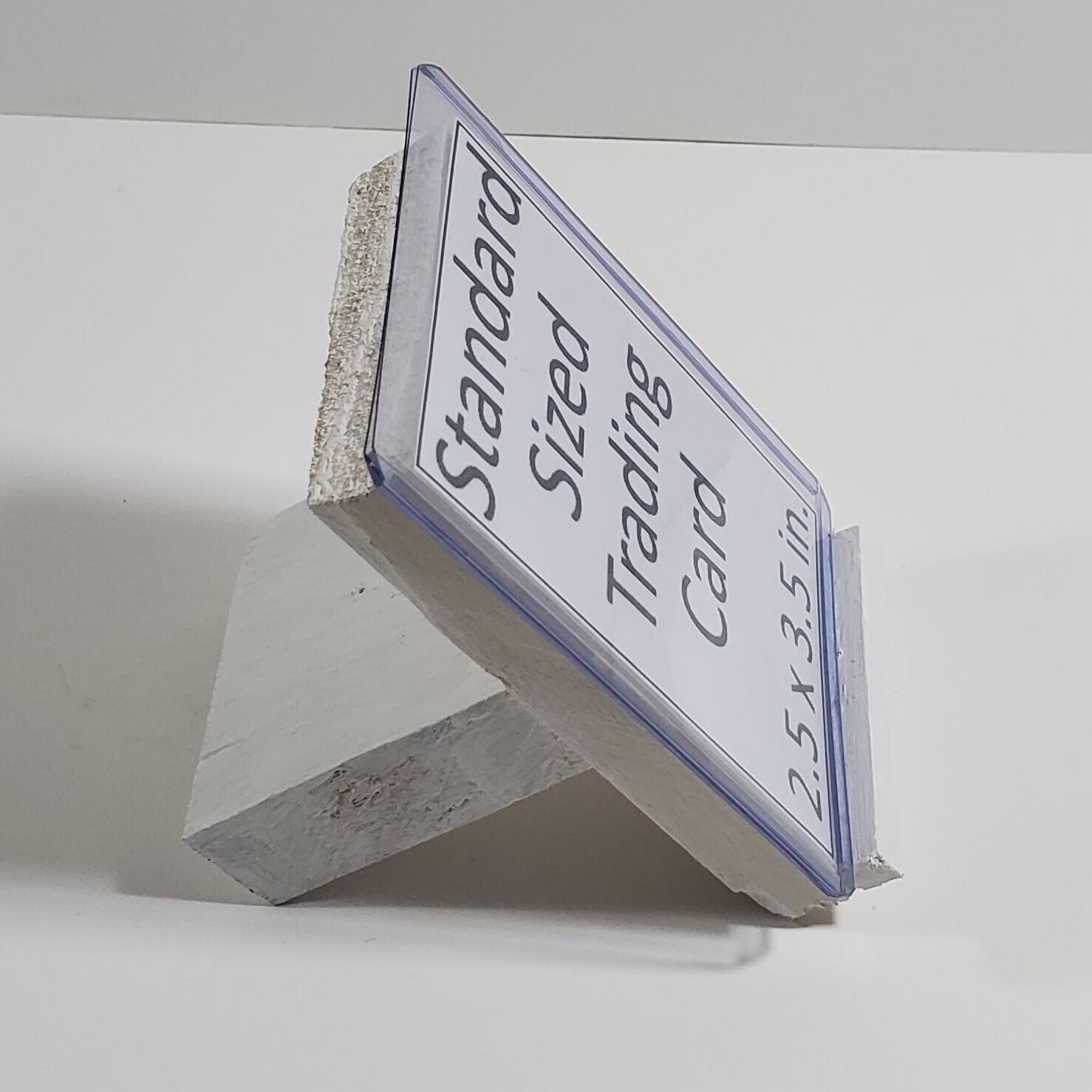 Wooden Trading Card Stand w/New Top Loader + Soft Sleeve Shipped in a