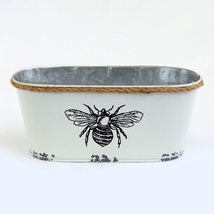 White Metal with Bee Design Planter - $39.59