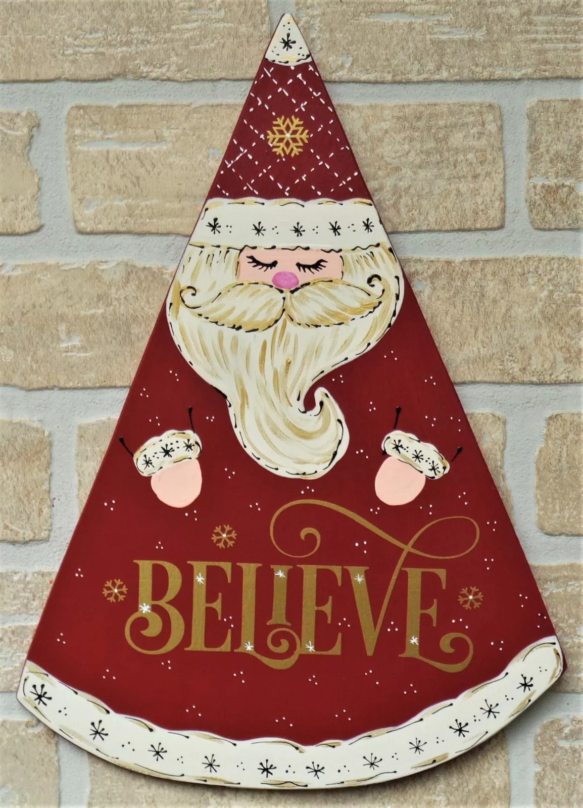 Old World Inspired Santa Sign Wall Art Door Plaque Christmas Decor - $29.98