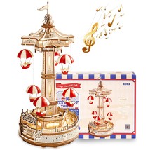 Robotime Rokr Parachute Tower DIY Music Box Building Block Amusement Par... - £80.43 GBP