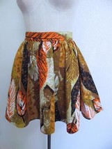 Tracy Feith Circle Skirt 5 Retro MCM Fabric Tiki Leaf Print Orange Brown... - £17.29 GBP