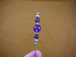 (u69-f) Purple amethyst gemstone bead brass hatpin Pin hat pins JEWELRY ... - $10.39