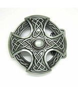 Round Celtic Cross Knot Belt Buckle Vintage Retro Keltic Germanic Belt Buc - £28.02 GBP