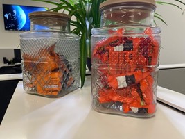 60 Ounce 2Pack Vintage Glass Airtight Storage Jar Square 4.7&quot;L x 4.7&quot;W x... - $26.31 CAD