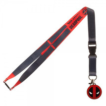 Marvels Deadpool Suit Up Costume Style Lanyard with Metal Eyes Logo Char... - £7.60 GBP