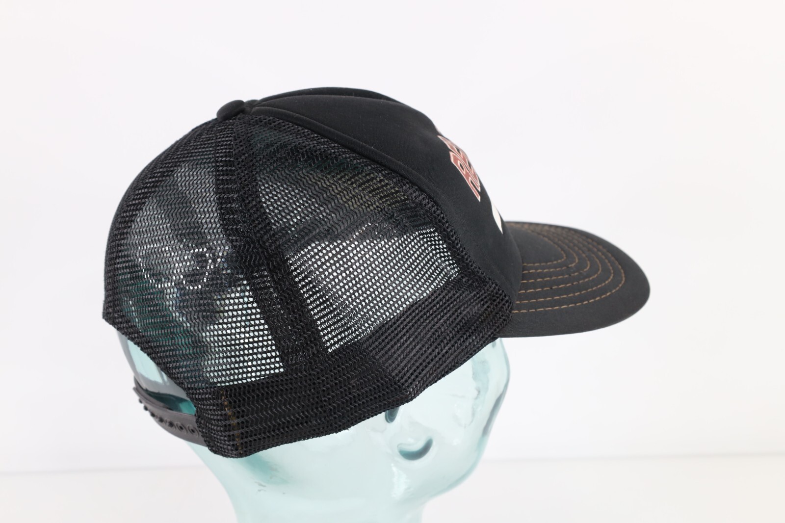 Vtg 90s Streetwear Distressed Red Devils Spell Out Trucker Hat Snapback Black Item image 5