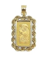 2.5Gr. Lady Fortuna Gold Pendant, Suisse Gold Pendant,14K Gold Rope Chai... - $955.00