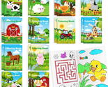 Farm Animals Mini Coloring Books Bulk Party Favors 24Pcs for Kids Cow Ho... - £18.51 GBP
