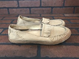 Ugg Loafers Beige Leather Size Size 9 - £24.55 GBP