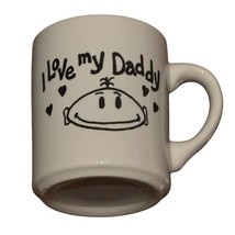 I Love My Daddy Milk Glass Coffee Mug Cup Fathers Day VTG Collectible Retro Dad - £7.83 GBP