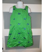 LILLY PULITZER VINTAGE GREEN W/EMBROIDERED WHALES DRESS SIZE 7 GIRL&#39;S EUC - £42.23 GBP
