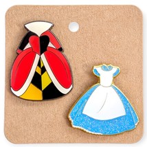 Alice in Wonderland Disney Loungefly Pins: Queen of Hearts and Alice Dress - $39.90