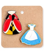 Alice in Wonderland Disney Loungefly Pins: Queen of Hearts and Alice Dress - £31.80 GBP