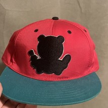 Entree &quot;Misunderstood &quot; Teddy Bear SnapBack Hat Red Black Adjustable Cap - $31.19