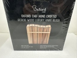 Oxford Chef Kitchen Knife Block - Luxury Hand-Crafted Acacia Wood 8 Slot... - £30.50 GBP