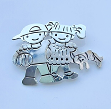 925 STERLING SILVER  BOY AND GIRL PENDANT BROOCH - $711.52 MXN
