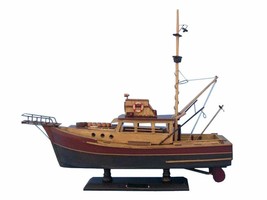 Fishing Boat Orca JAWS Movie Replica 20&quot; Wooden Ship Assembled Nautical Gifts - £135.31 GBP