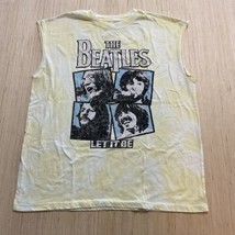 The Beatles Let It Be Sleeveless Shirt Mens Large Cut Off Tie Dye Yellow... - $14.52