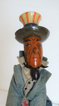 Antique 10.5  Made in Germany All Wood Jointed Uncle Sam in Original Clothes - £155.84 GBP