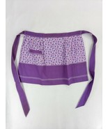 VTG MCM Purple Floral One Pocket Cooking Baking Half Apron - $11.39