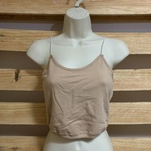 NEW La Bijou Tan Beige Workout Crop Top Woman’s Size L Activewear Runnin... - £15.64 GBP