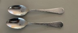 Towle Continental Hammered Satin Stainless 2 Oval Soup Spoons 7.5&quot; each - $14.62