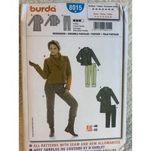 Burda Misses Jacket Pants Sewing Pattern sz 10-22 8015 - uncut - $10.88