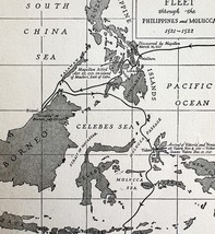 Map 1942 Magellan&#39;s Route c1521-22 5.5 x 9&quot; Expedition History Ephemera ... - €17,35 EUR