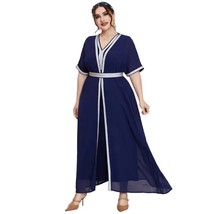 TOLEEN 2023 Summer Plus Size Large Long Maxi Dresses Women Elegant Crystal Blue  - £95.98 GBP