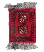 Handmade vintage Afghan Ersari mat 0.7&#39; x 0.9&#39; (24cm x 30cm) 1970s - £205.42 GBP