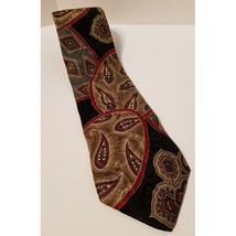 Zylos George Machado Gray Black Tan Red Paisley Mens Necktie Tie 100% Silk 61&quot; - £5.98 GBP