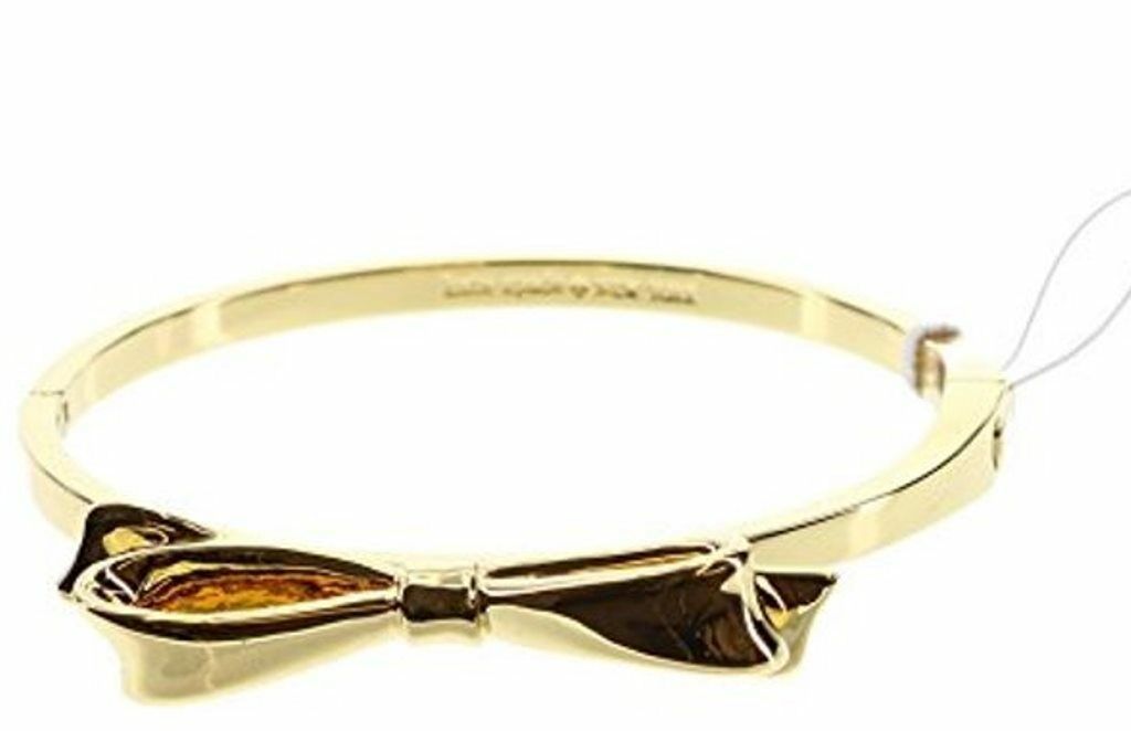 Primary image for KATE SPADE New York LOVE NOTES Bangle Hinged Bracelet BOW Gold  FREE SHIPPING