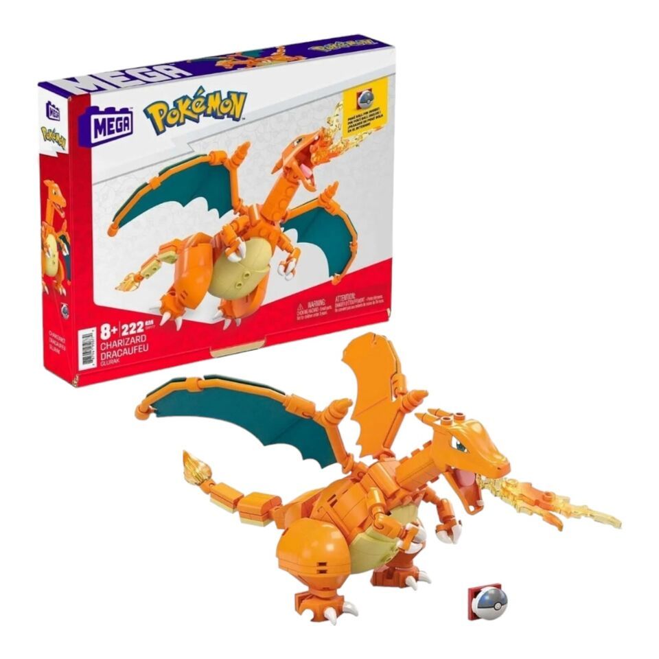 MEGA Pokemon Building Toy Kit Charizard Action Figure Building Set 222 ...
