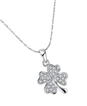 18K Rose Gold Four Leaf Clover Necklaces for Women, - £40.08 GBP