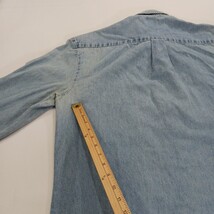 Dickies Genuine GL300SNB Men's Blue Distressed Denim Button-Down Shirt Size L image 7