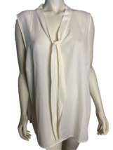 Talbots Plus Women&#39;s Tie Front Sleeveless Blouse Cream 3X NWT - £28.54 GBP