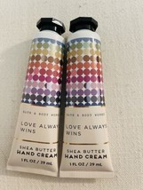 2 Bath &amp; Body Works 1 oz Hand Cream Shea Butter Love Always Win NEW - £16.61 GBP