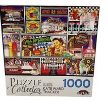 Jigsaw Puzzle 50’s Retro Collage Kate Ward Thacker 1000 Piece - $14.21