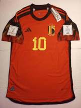 Eden Hazard Belgium 2022 World Cup Qatar Match Slim Fit Red Home Soccer Jersey - £78.66 GBP