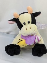 Walmart Cow Bull Plush 8 Inch Purple Bee Insect Black Cream Stuffed Animal Toy - £19.26 GBP