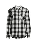 Women&#39;s TIME AND TRU Long Button Down Flannel Shirt Size Medium 8-10 Bra... - £6.99 GBP