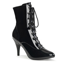 PLEASER DREAM-1020 Women&#39;s Black Patent Lace Up 4&quot; Heel Ankle Boot Shoes - £65.50 GBP