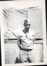 Vintage Soldier Ivan In Front Of Tent WWII 1940s - $4.99