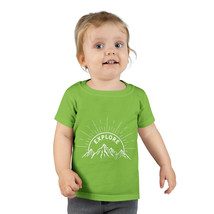 Toddler Printed T-Shirt: Explore Mountain Circle Graphic, White, 100% Co... - $16.48