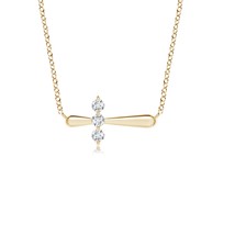 ANGARA Lab-Grown 0.11 Ct Diamond Sideways Cross Necklace in 14K Gold for... - £322.02 GBP