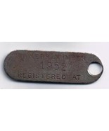 Roach Bros Garage Car Automobile Registration Tag Number 1952 Metal Tag - £15.62 GBP