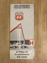 1968 San Francisco Street Map Phillips 66 Gas Station Vintage Collectible - $6.20