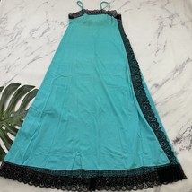 Gossard Artemis Womens Vintage Slip Nightie Gown Size S Blue Black Lace ... - $38.60
