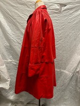Panos Seretis New York Genuine Red Leather + a 100% Acetate Interior Trench Coat - £59.35 GBP